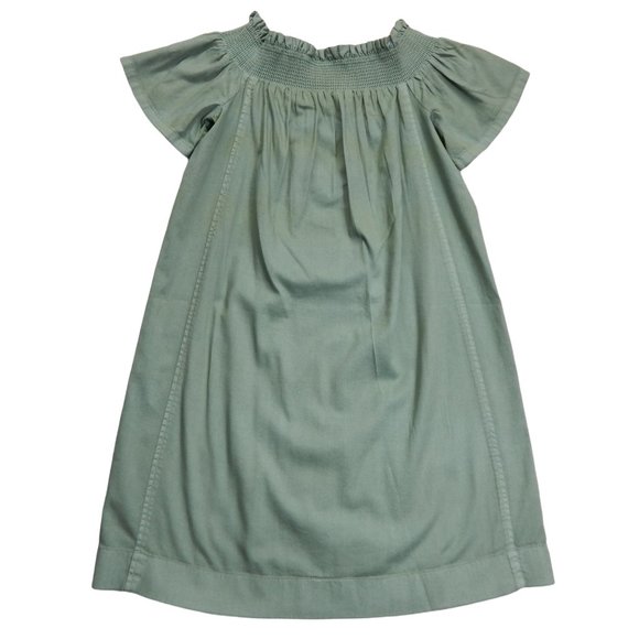 Vineyard Vines Smocked Dress Size S Short Sleeve Mini Womens Olive Green - Picture 2 of 8